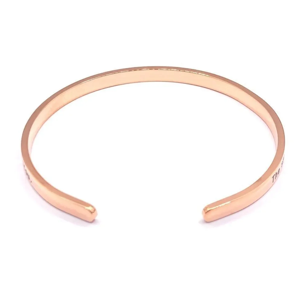Rose Gold Engraved Minimalist Friendship Cuff Bracelet